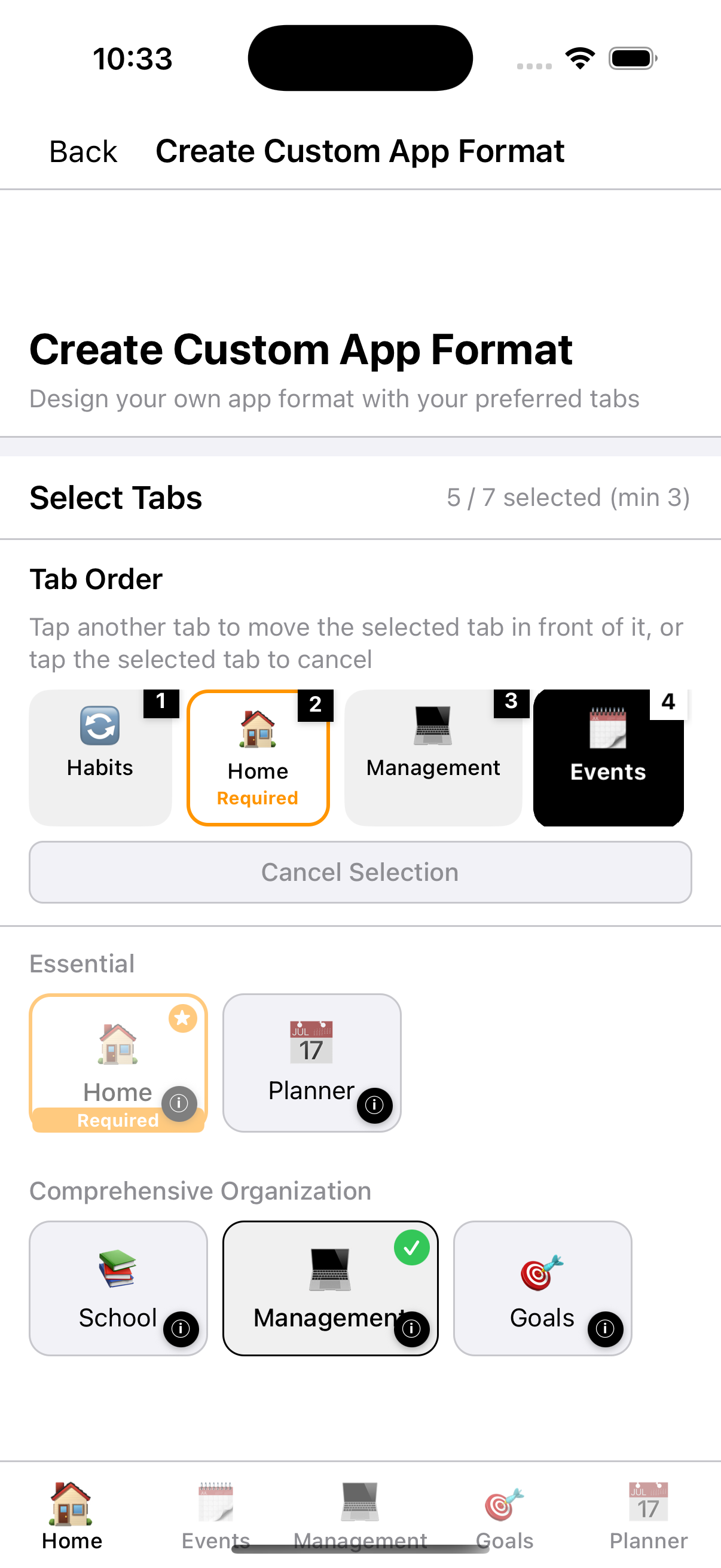 Tab Order - Drag to arrange tabs