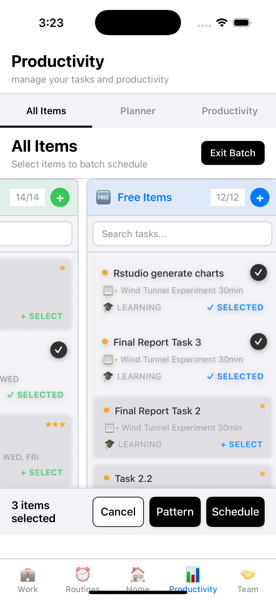 Batch Scheduling Item Selection