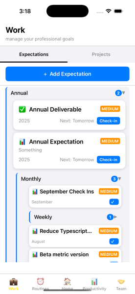 Expectations List - Overview of all expectations